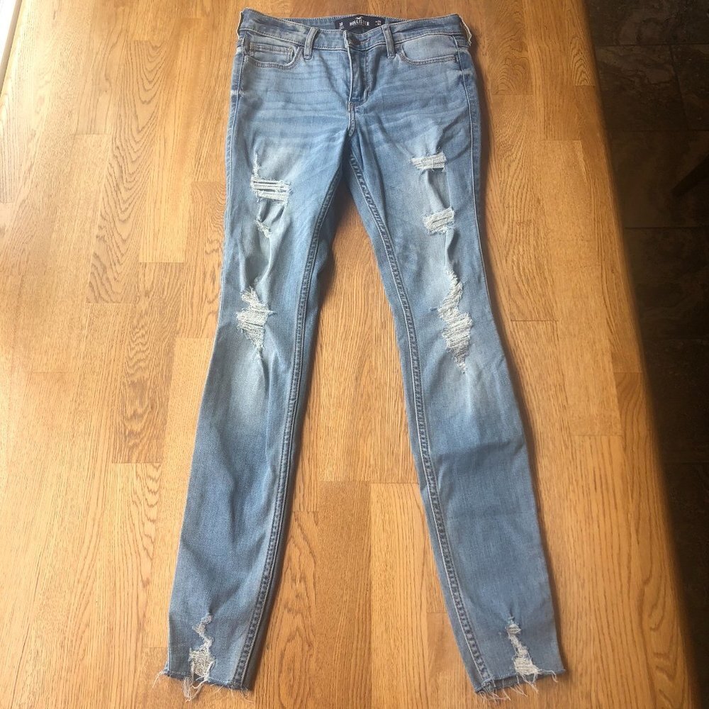 Hollister Mid-Rise Super Skinny Jeans Distressed Size 3/26